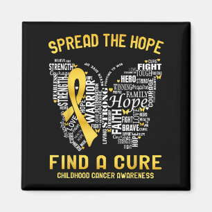 Spread The Hope Find A Cure Childhood Cancer Aware Magnet