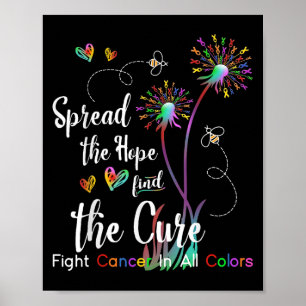 Spread The Hope Find The Cure Fight Cancer Spread Poster