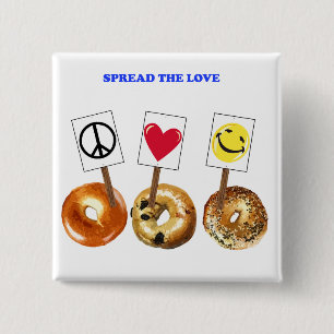 Spread the love 15 cm square badge
