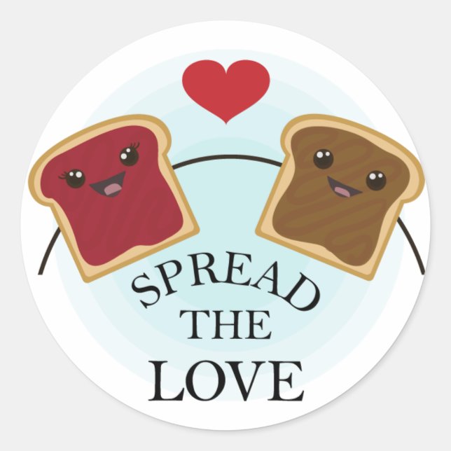 SPREAD THE LOVE CLASSIC ROUND STICKER (Front)
