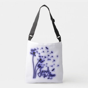 Spread The Love Dandelions and Dragonflies Crossbody Bag
