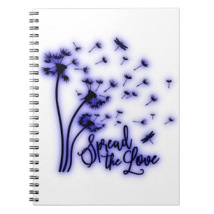 Spread The Love Dandelions and Dragonflies Notebook