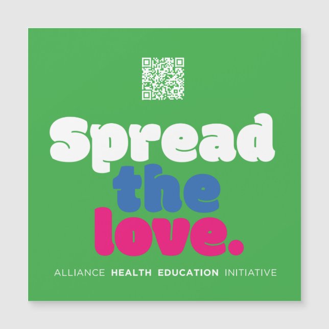 Spread The Love Large Green Magnet (Front)