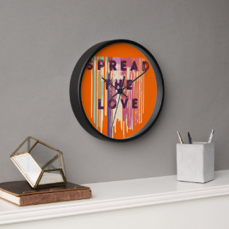 Spread The Love Melted Colours Positive Quotes Clock