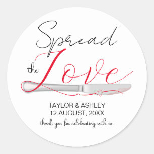 Spread the Love Minimal Script Wedding Classic Round Sticker
