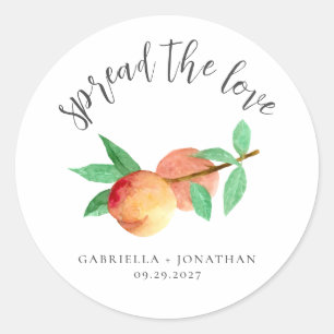 Spread The Love Peach Jam Wedding Favour Classic Round Sticker