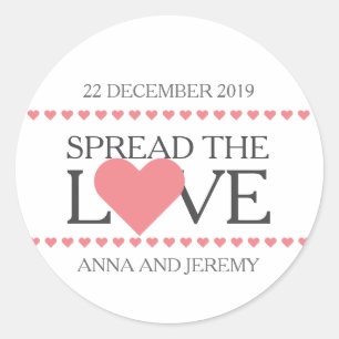 Spread the love sticker wedding favours jam honey