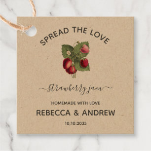 Spread The Love Strawberry Jam Kraft Paper  Favour Tags