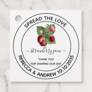 Spread The Love Strawberry Jam Wedding Favour Fav Tags