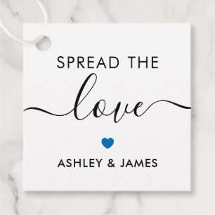 Spread the Love Tag, Wedding Gift Tag, Blue Favour Tags