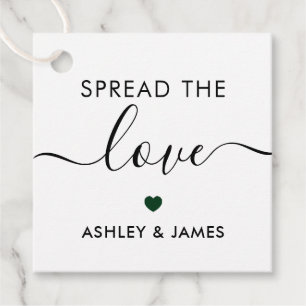 Spread the Love Tag, Wedding Tag, Forest Greeen Favour Tags