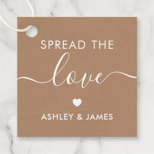 Spread the Love Tag, Wedding Tag, Kraft & White Favour Tags