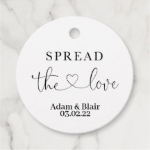 Spread the Love Wedding Circle Favor Tag Minimal