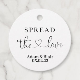 Spread the Love Wedding Circle Favor Tag Minimal
