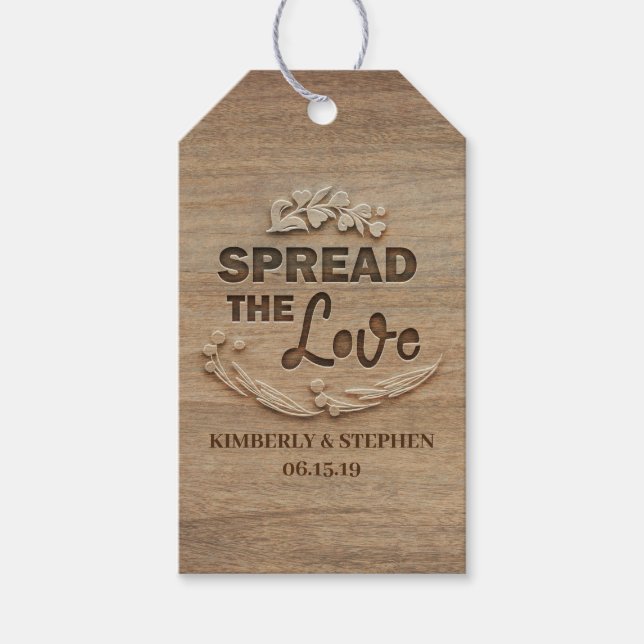 Spread the Love Wedding Gift Tags (Front)