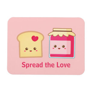 Spread the love with Cute Toast and Jam Magnet