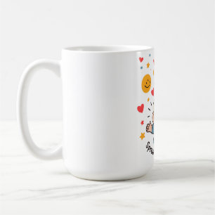 Spread the Smiles – Cute & Cheerful Doodle Cartoon Coffee Mug