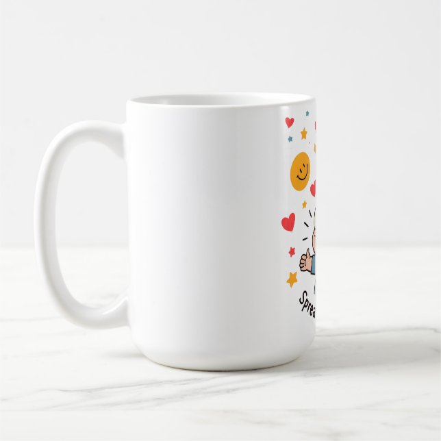 Spread the Smiles – Cute & Cheerful Doodle Cartoon Coffee Mug (Left)