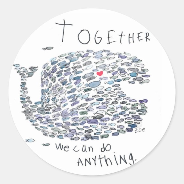 spread the whale classic round sticker (Front)