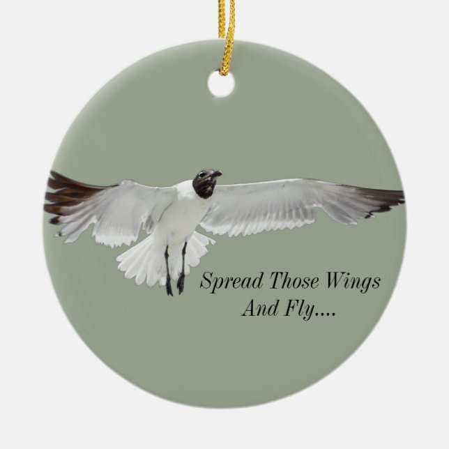 Spread Those Wings Ceramic Tree Decoration (Front)