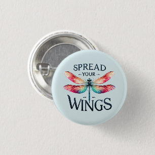 Spread Your Wings - Artistic Dragonfly 3 Cm Round Badge