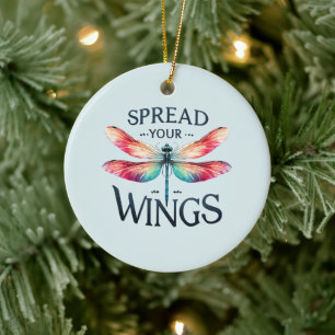 Spread Your Wings - Artistic Dragonfly Ceramic Tree Decoration