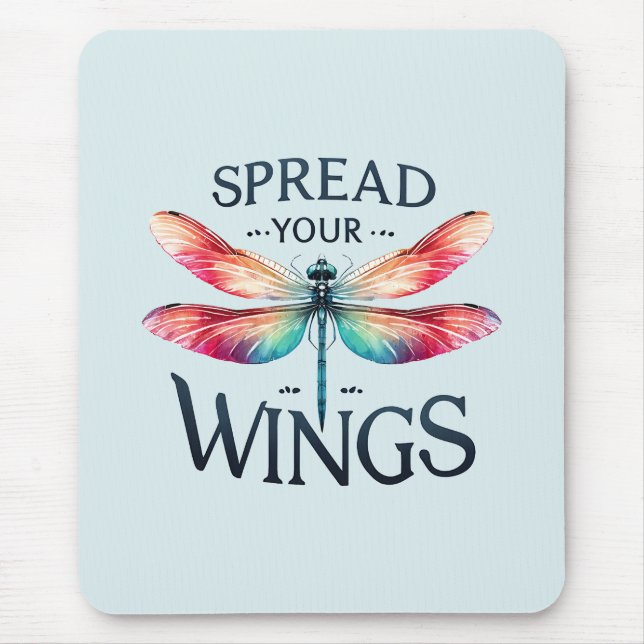 Spread Your Wings - Artistic Dragonfly Mouse Mat (Front)