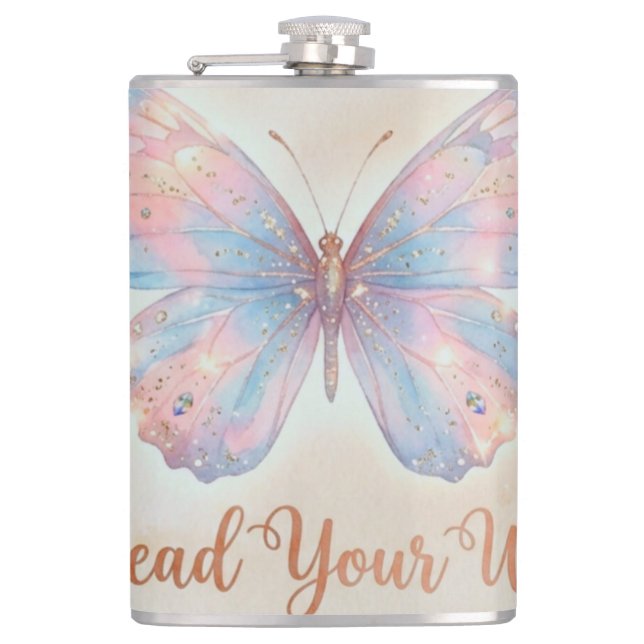 Spread Your Wings Vinyl 🦋Wrapped Flask (Front)