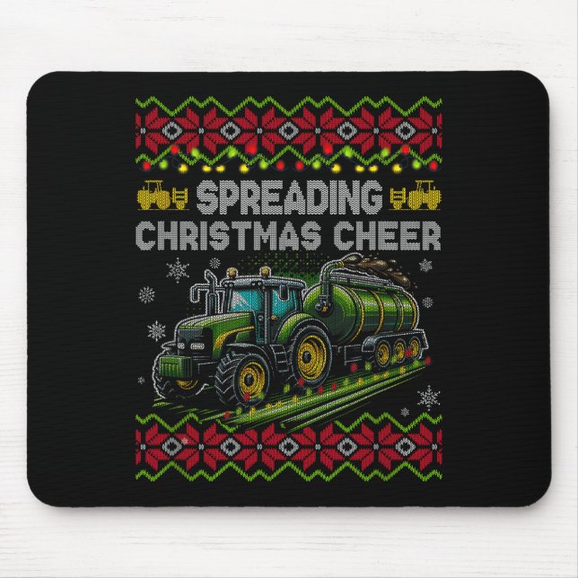 Spreading Christmas Cheer Farming Tractor Ugly Swe Mouse Mat (Front)