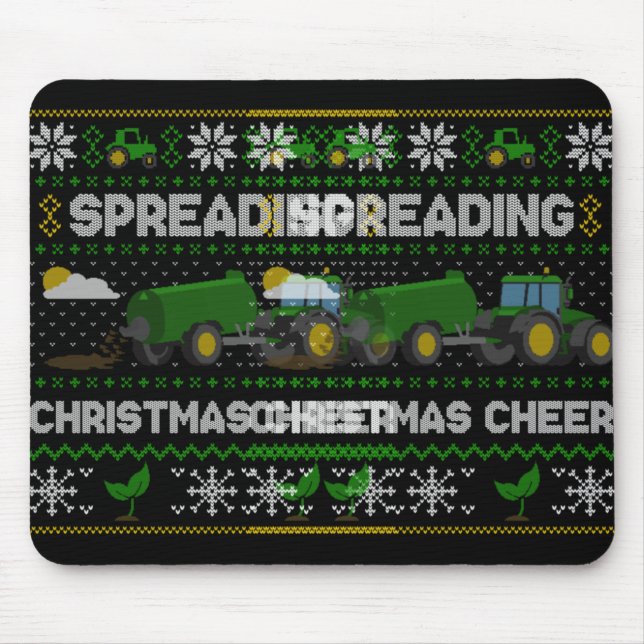 Spreading Christmas Cheer Farming Tractor Ugly Swe Mouse Mat (Front)