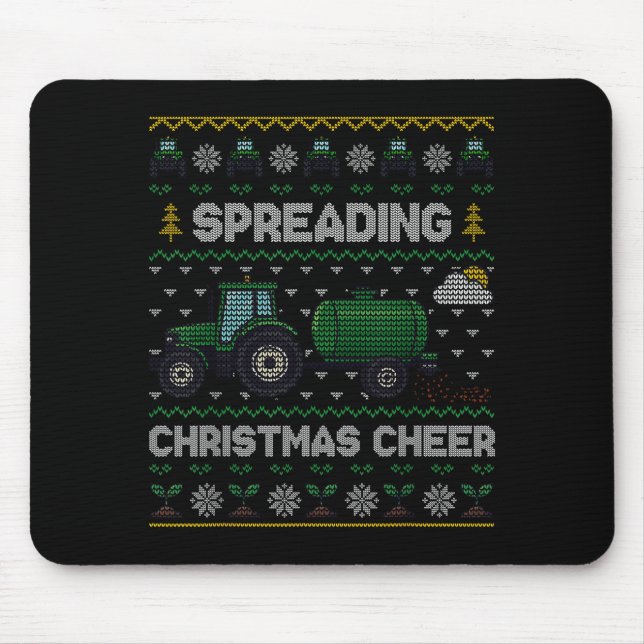 Spreading Christmas Cheer Funny Farming Tractor Ug Mouse Mat (Front)