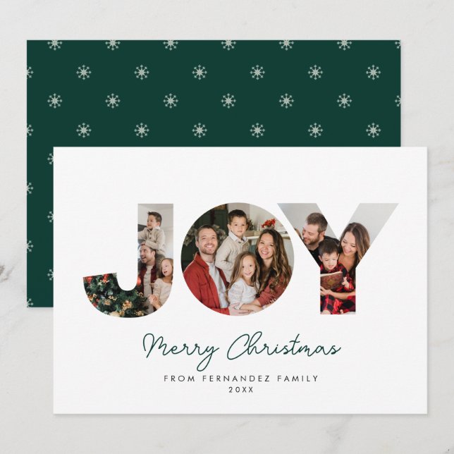 Spreading Joy Lettering Holiday Photo Collage Card (Front/Back)