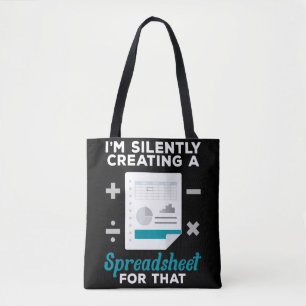 Spreadsheet Accounting Tax Auditor Bookkeeper CPA Tote Bag
