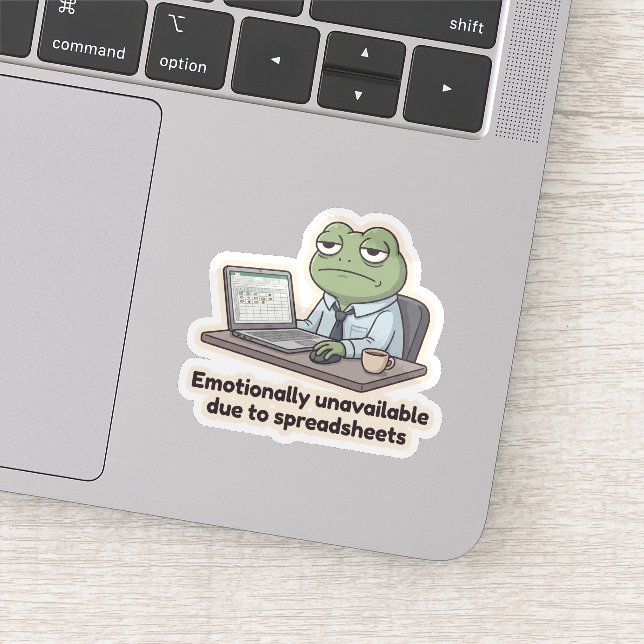 Spreadsheet Frog Funny Office Sticker (Detail)