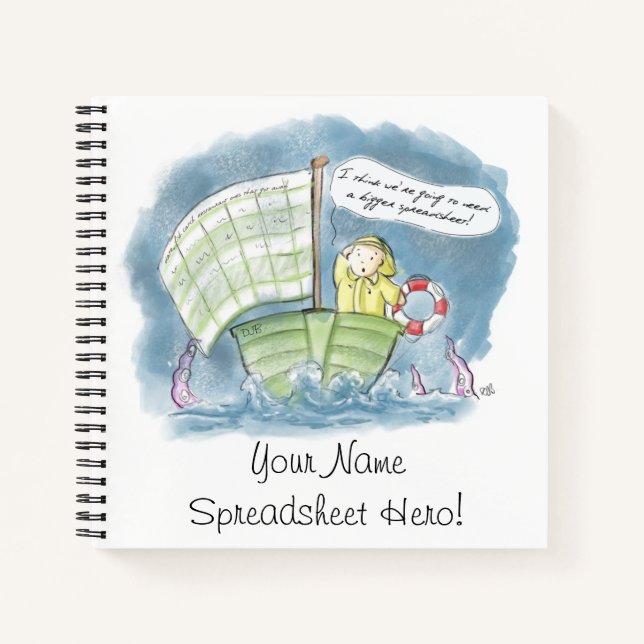 Spreadsheet Hero Personalised Notebook (Front)