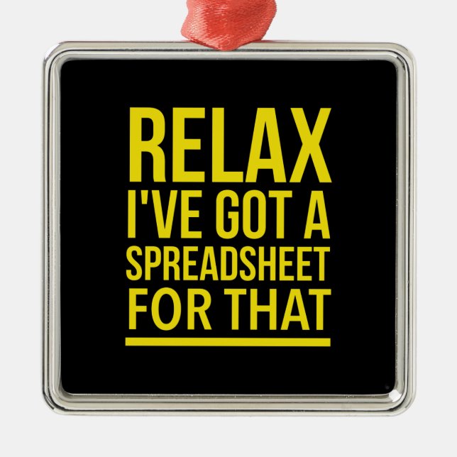 Spreadsheet inspirational funny gifts metal tree decoration (Front)