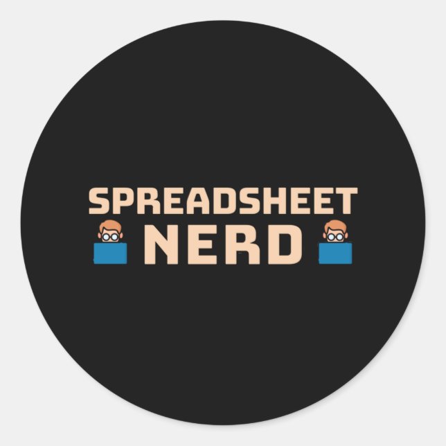 Spreadsheet Nerd Classic Round Sticker (Front)