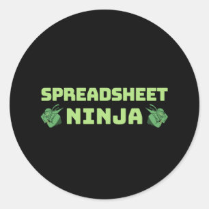 Spreadsheet ninja classic round sticker