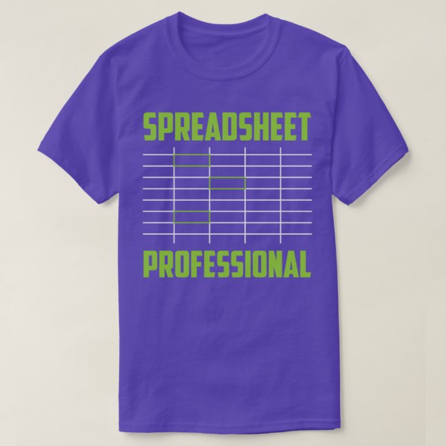 Spreadsheet Professional Work Table Accounting 2 T-Shirt (Design Front)