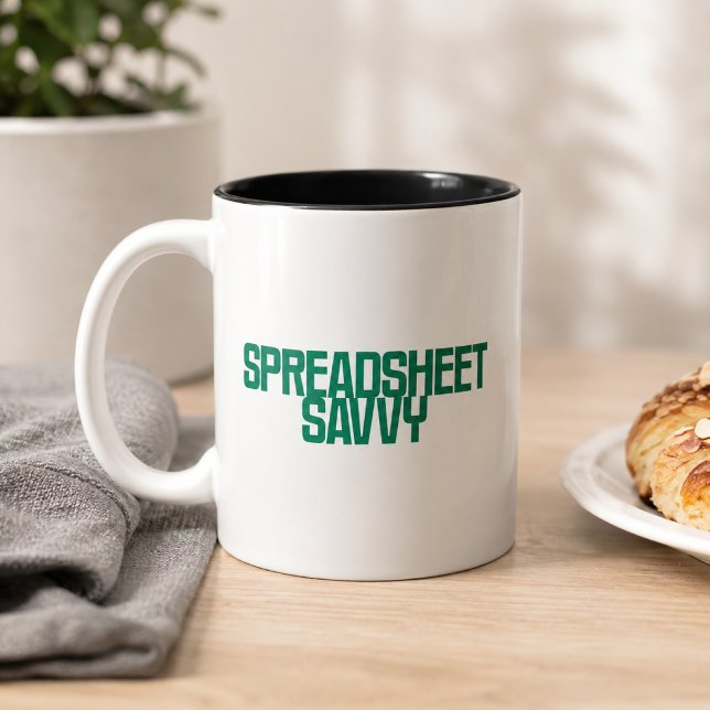 Spreadsheet Savvy | Excel Skills Expert Design Two-Tone Coffee Mug (Creator Uploaded)