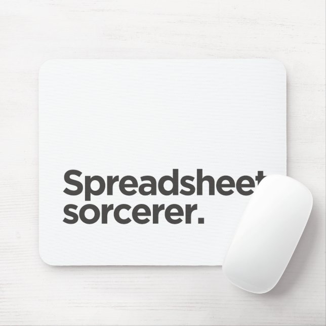'Spreadsheet sorcerer.' Funny Coworker Birthday  Mouse Mat (With Mouse)