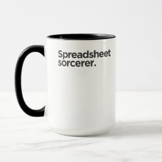 'Spreadsheet sorcerer.' Funny Coworker Birthday Mug