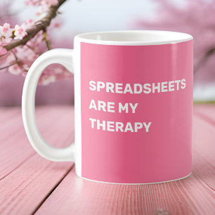 Spreadsheets Are My Therapy Gradient Pink  Coffee Mug