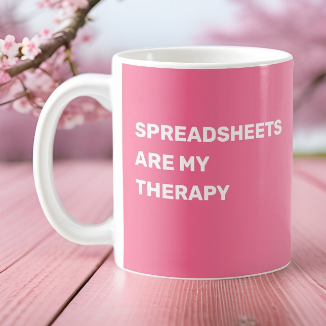 Spreadsheets Are My Therapy Gradient Pink  Coffee Mug (Creator Uploaded)