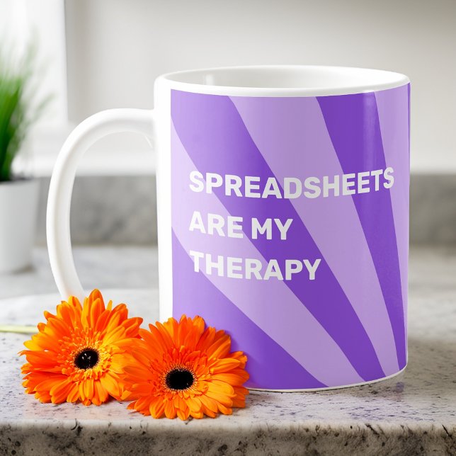 Spreadsheets Are My Therapy Purple Coffee Mug (Creator Uploaded)