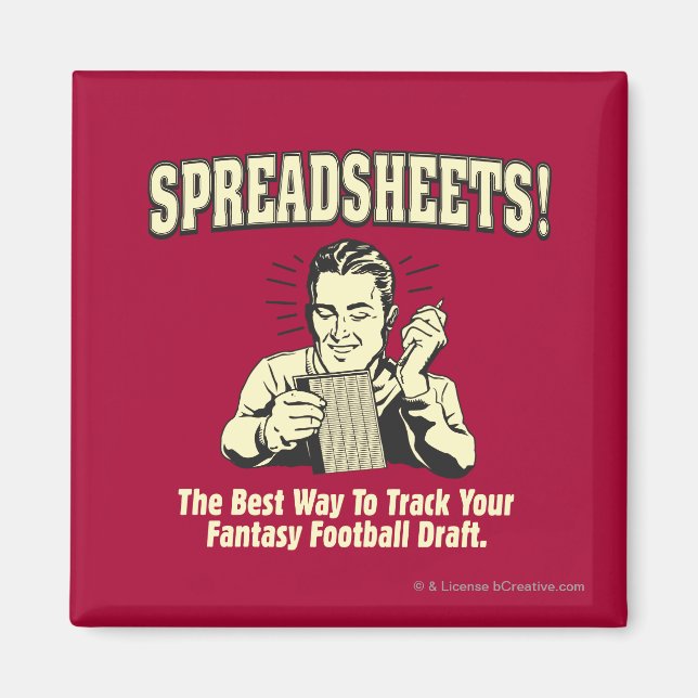Spreadsheets: Track Your Fantasy Football Draught Magnet (Front)