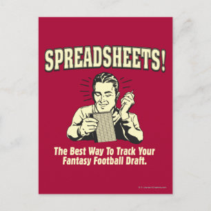 Spreadsheets: Track Your Fantasy Football Draught Postcard
