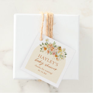 Sprin Floral Girl Baby Shower Thank You Favour Tag