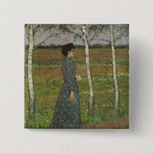 Spring 15 Cm Square Badge