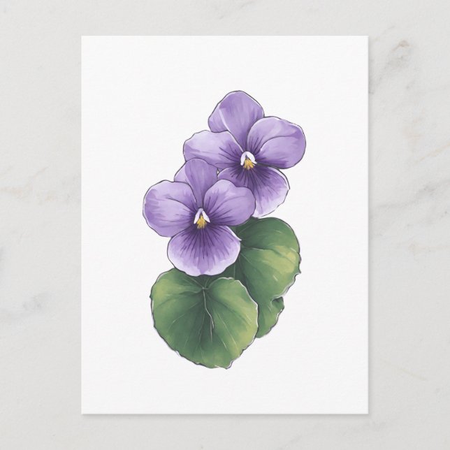 Spring 26 flowers, line drawing, minimalist, gift postcard (Front)